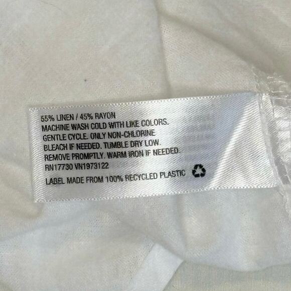 Universal Thread Women’s L Linen Button-Up Shirt | White Lightweight Casual Top - Picture 7 of 10